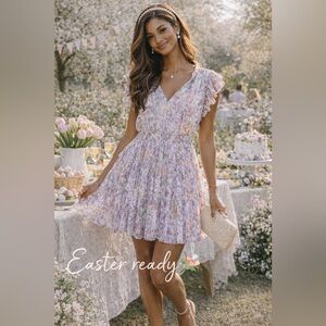 RESET Floral Pleated Mini Dress | Size Small | Romantic Spring Style